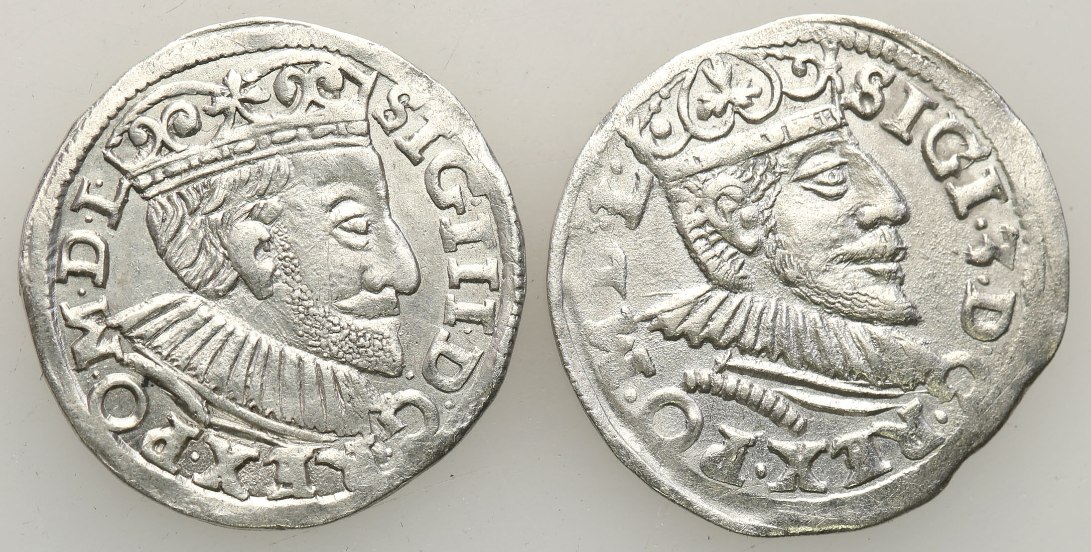 Zygmunt III Waza. Trojak (3 grosze) 1591, Poznań, zestaw 2 monet